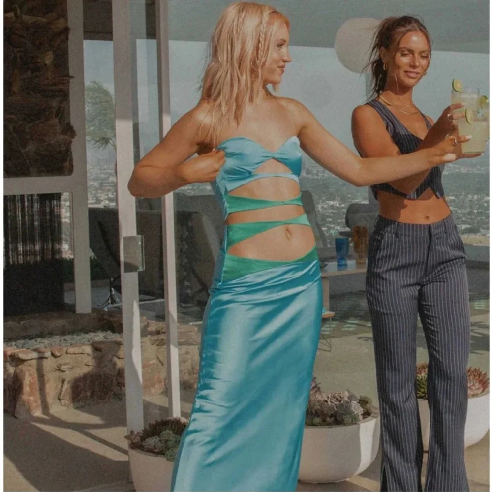 🩵 Riley Hubatka EXCLUSIVE x Peppermayo Azure Blue Mondello Maxi Skirt | 6 S